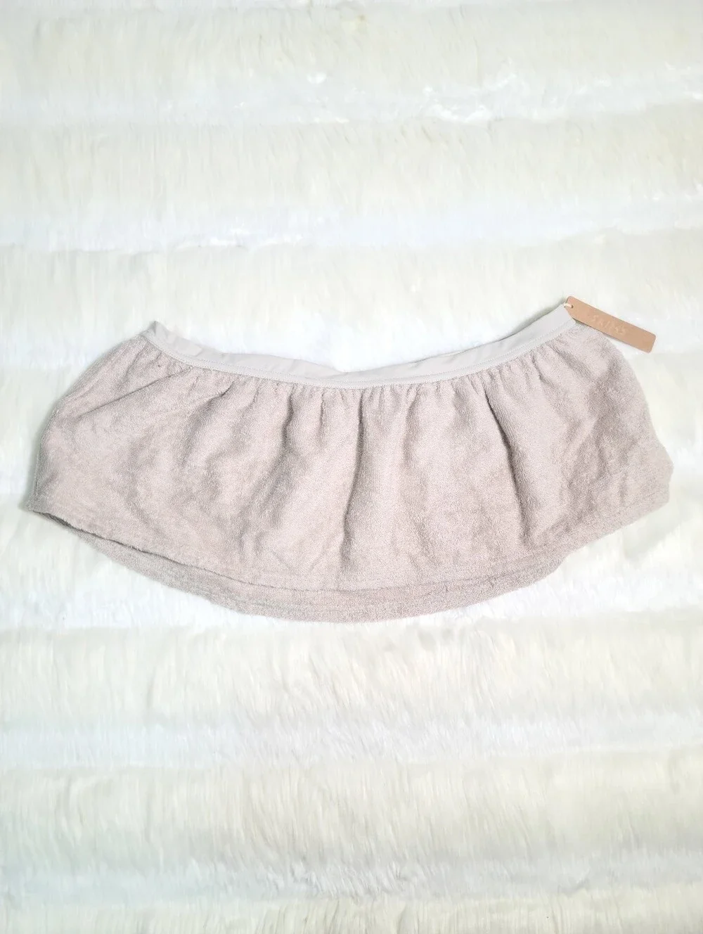 SKIMS Terry Cover-Ups Mini Skirt Grey Stone Women Medium NEW